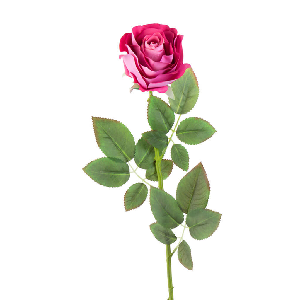 Fuchsia Real Touch Rose Stem, 30.5in