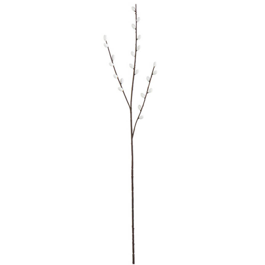 White Pepperberry Glitter Stem, 10in