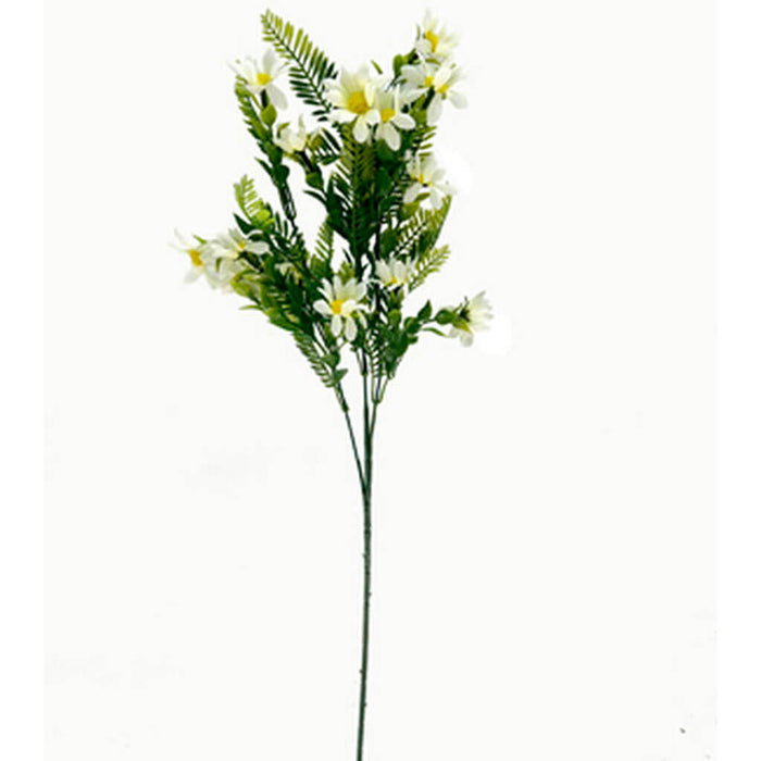 White Daisy & Fern Leaf Stem, 27in
