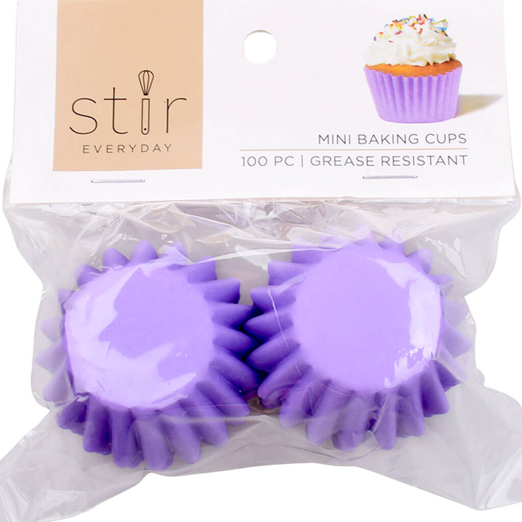 Purple Mini Greaseproof Baking Cups, 100ct