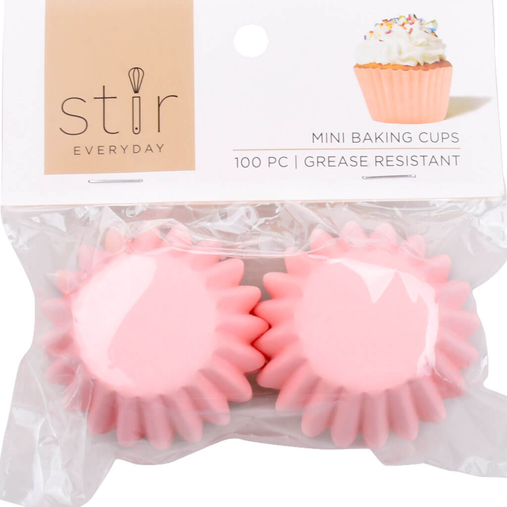 Pink Mini Greaseproof Baking Cups, 100ct