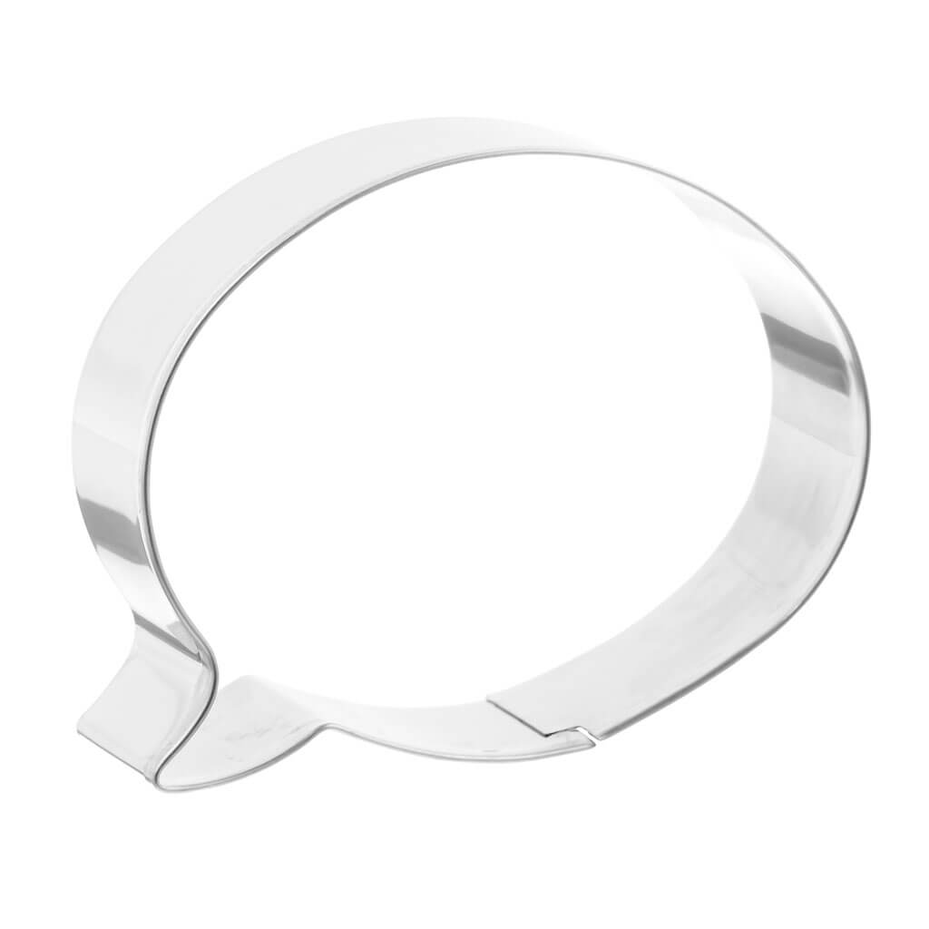 Stainless Steel Word Bubble Cookie Cutter, 2.5in x 3.5in