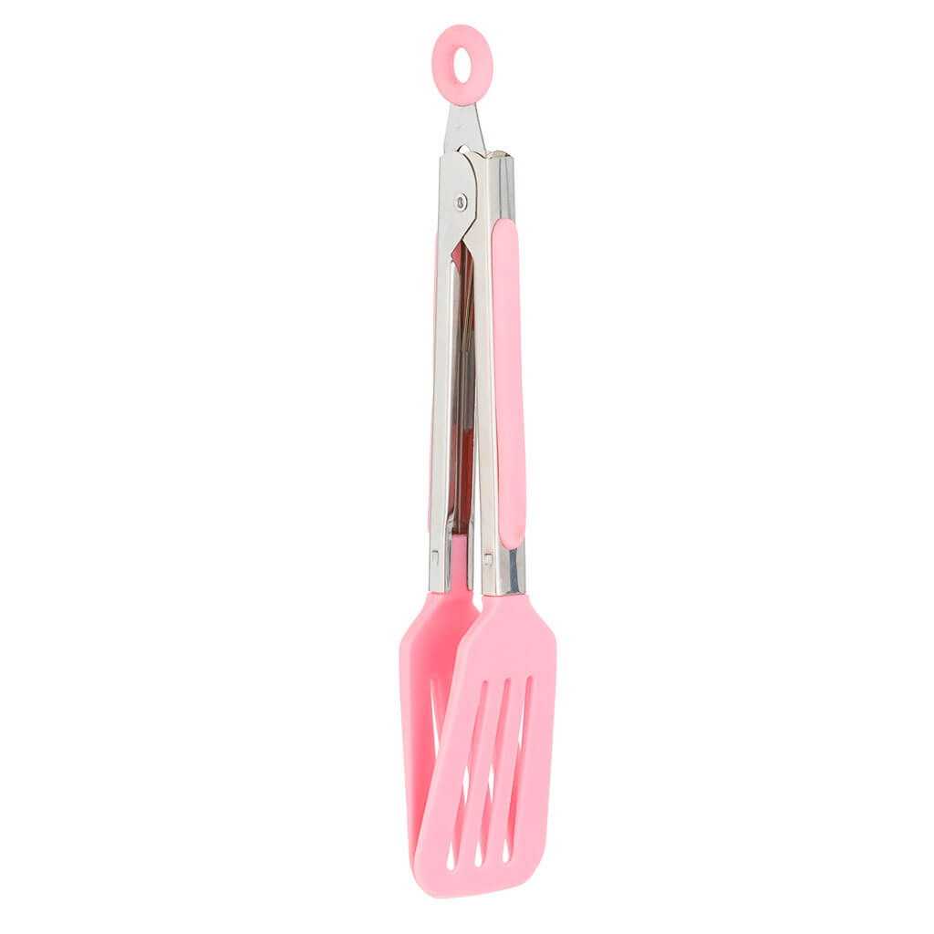 Pink Mini Spatula Tongs, 8in