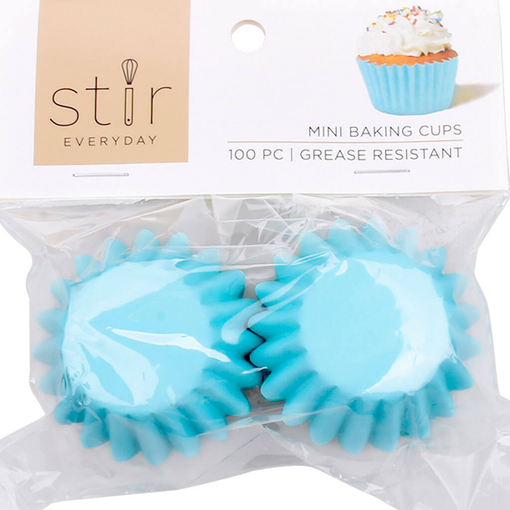 Turquoise Mini Greaseproof Baking Cups, 100ct