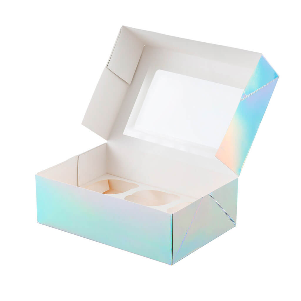 Cupcake Box Window Hologrphic 2ct, 9.5in x 6.5in