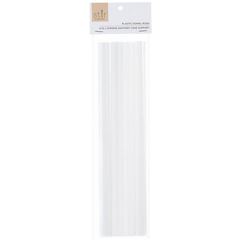 White Plastic Dowel Rods 4pk, 15in x 14in