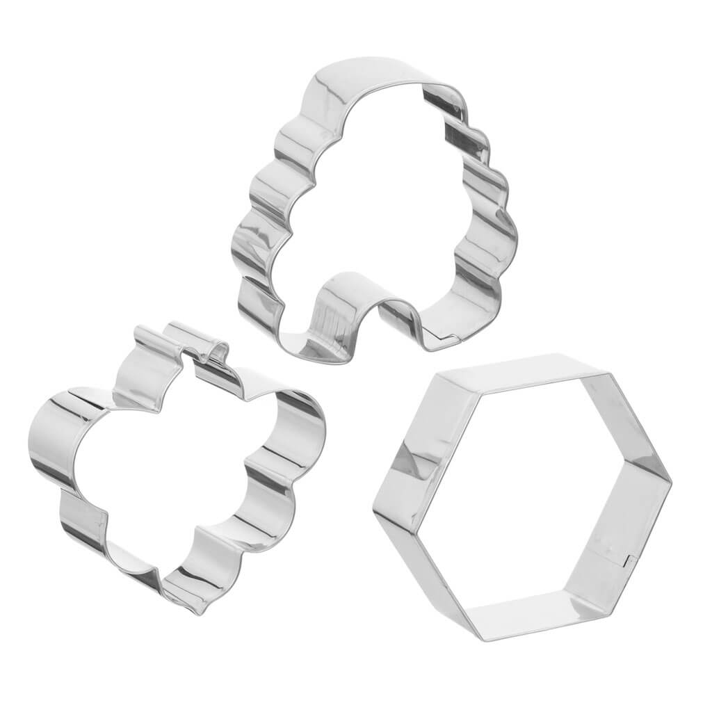 Stainless Steel Flowers Bee Cookie Cutter, 3ct