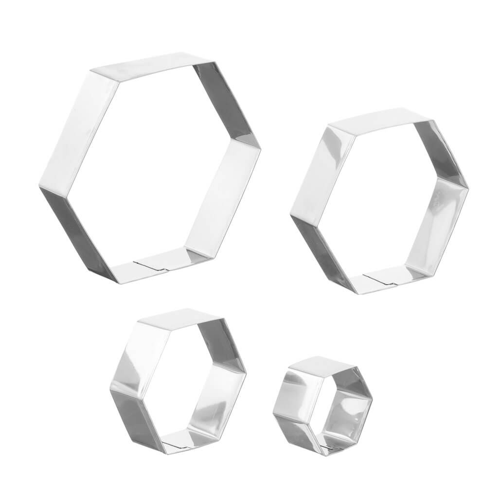 Stainless Steel Nesting Hexagons Cookie Cutters, 4ct