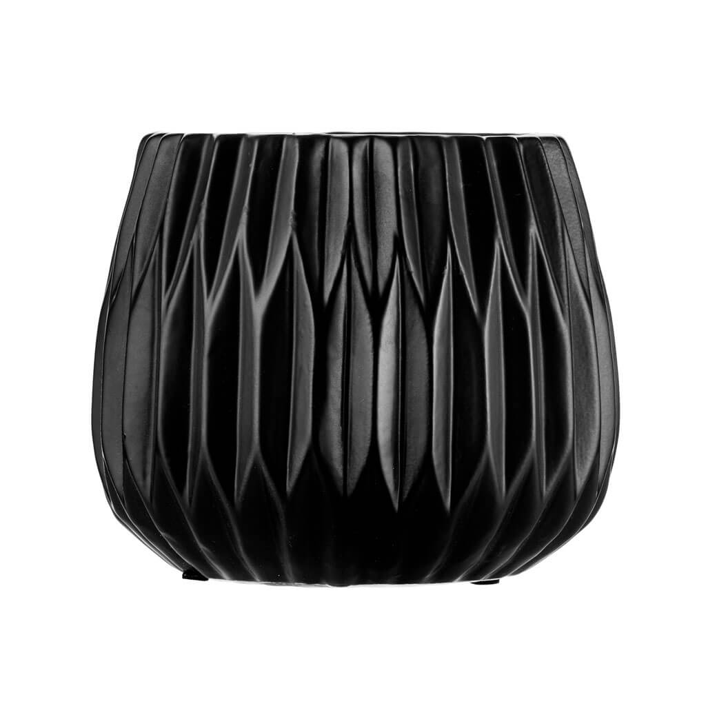 Black  Ceramic Container, 6in