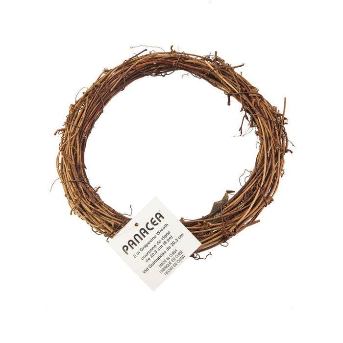 Brown Grapevine Wreath, 8in
