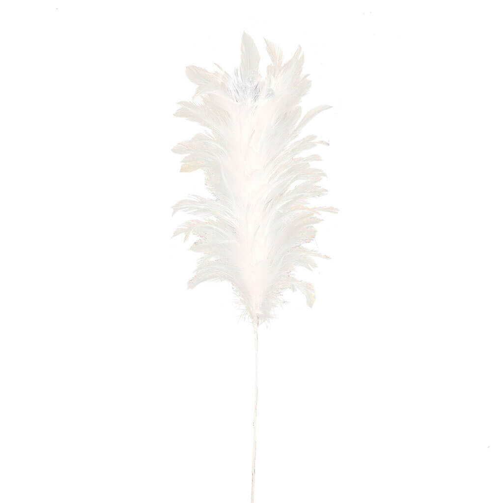 White Hackle Feather &amp; Pearl Pick 23in