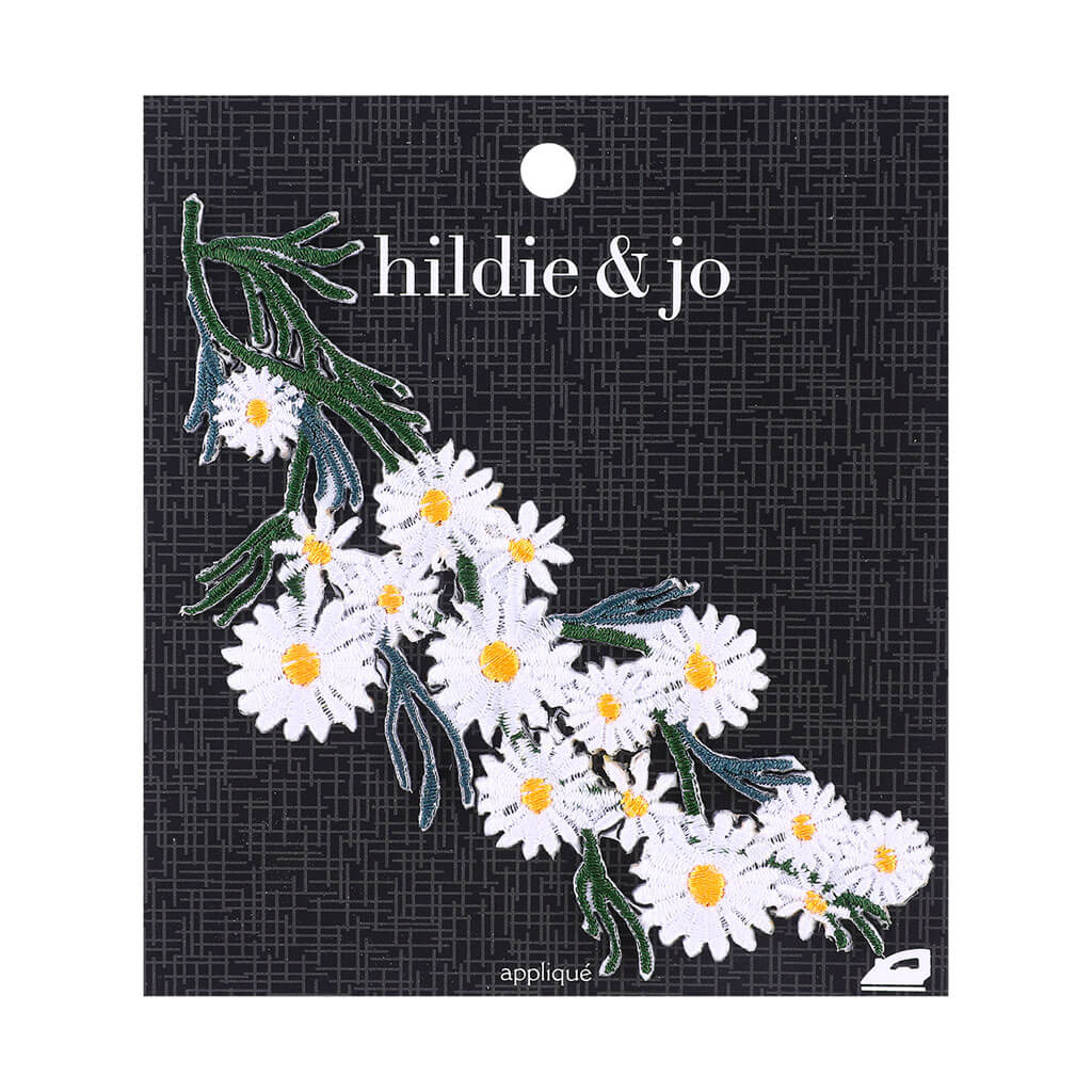 Daisies Iron On Applique 2in x 5in