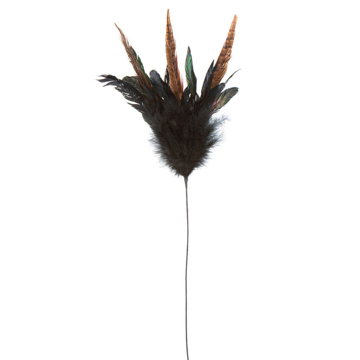 Black & Brown Feather Stem 30in