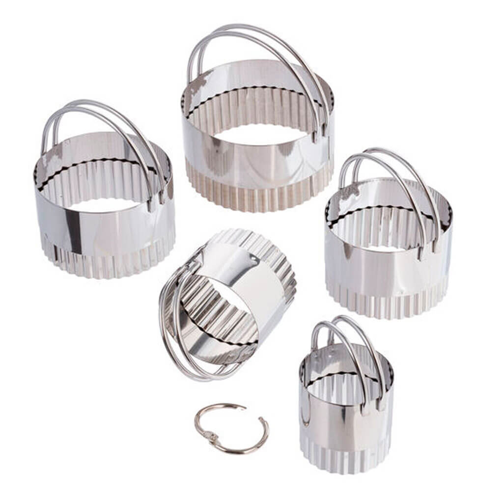 Circle Flutted Dough Cutters 5ct, 3.26in