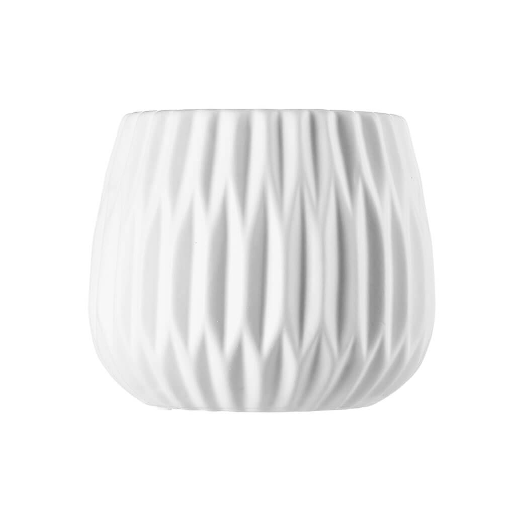 White Ceramic Container, 6in