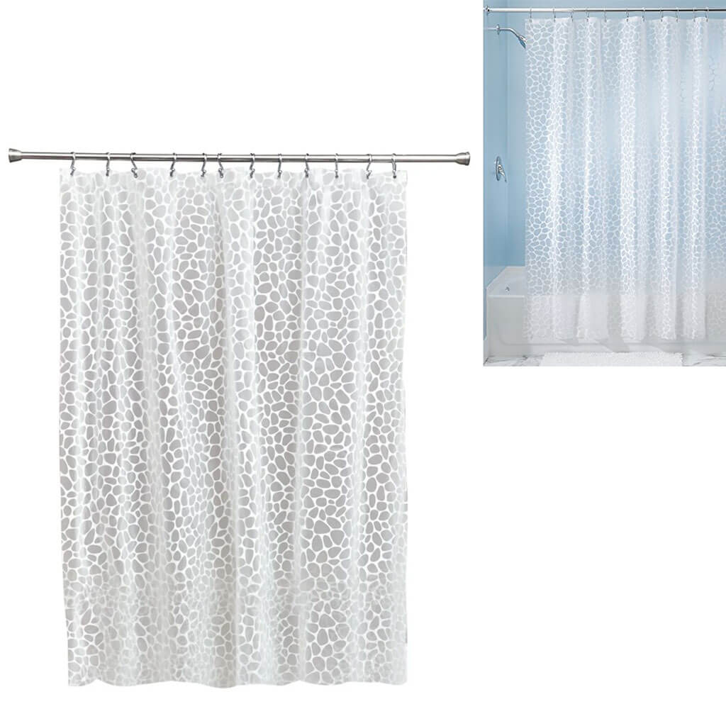 Pebblz PEVA Shower Curtain 72in x 72in, White