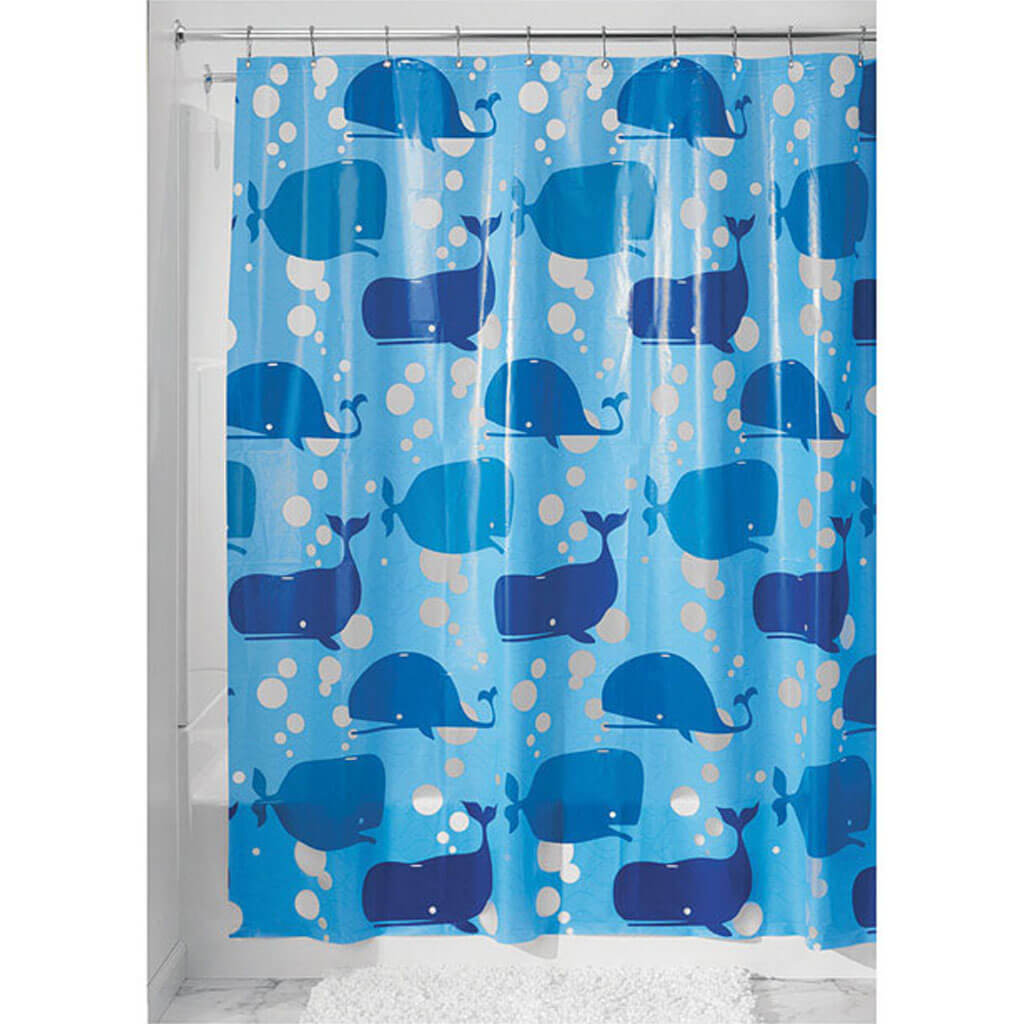 Moby PEVA Shower Curtain 72in x 72in, Blue