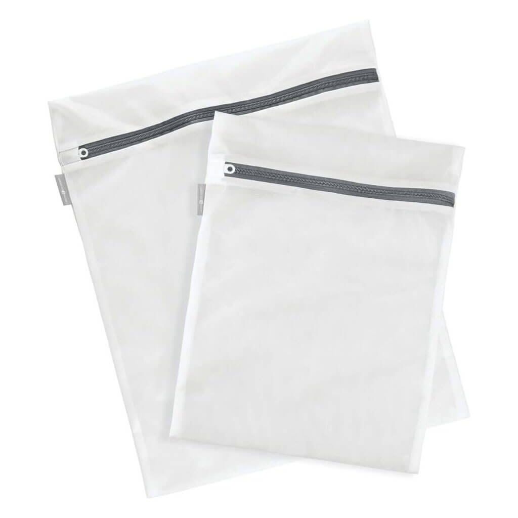 Mesh Wash Bags 2pc Set, White