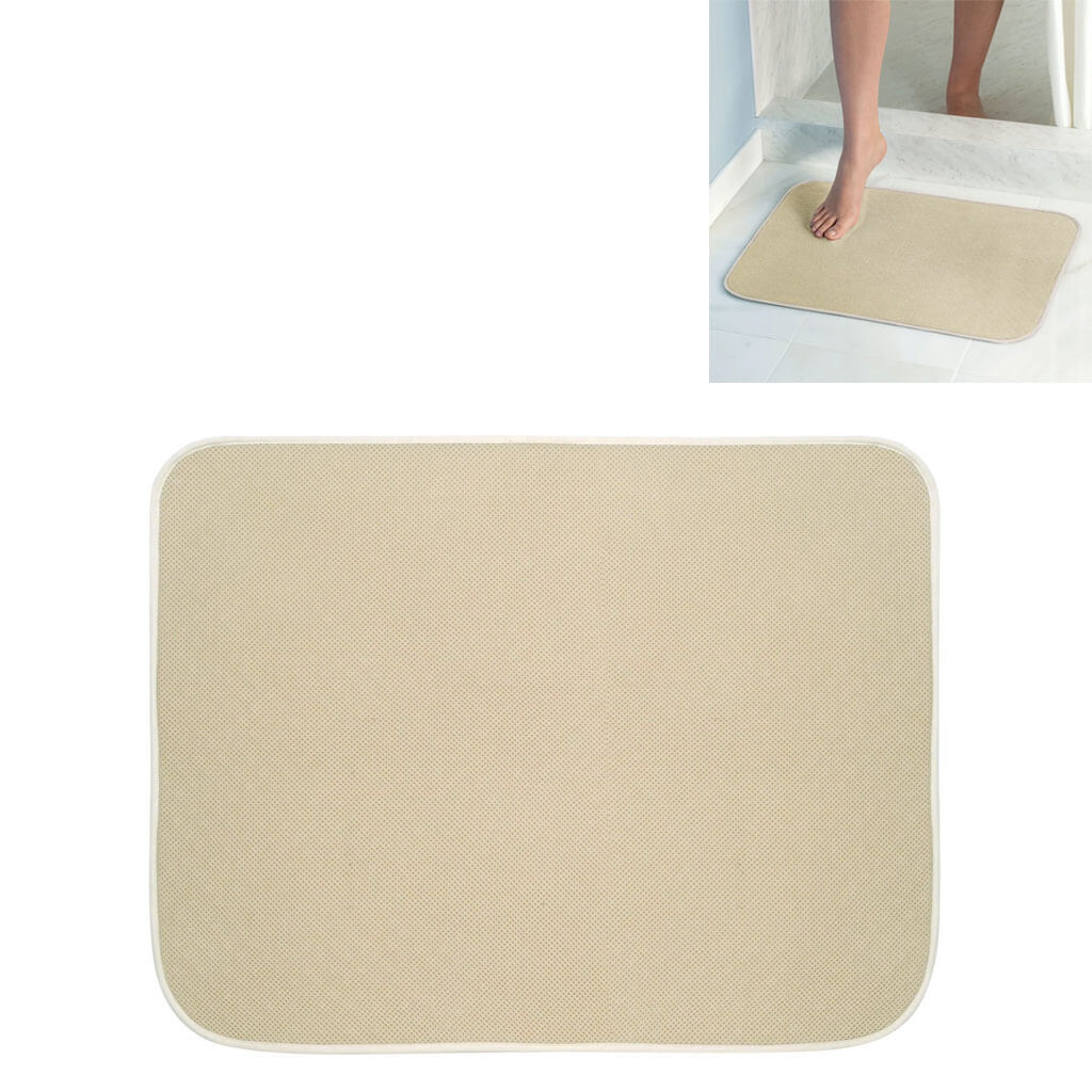 iDry Polyster Bath Mat 18in x 24in, Beige