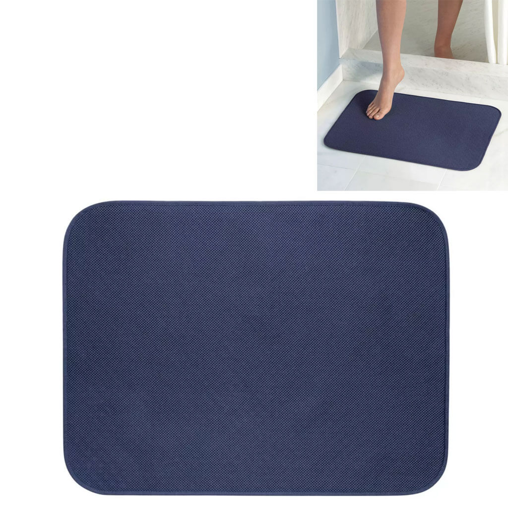 iDry Polyster Bath Mat 18in x 24in, Blue