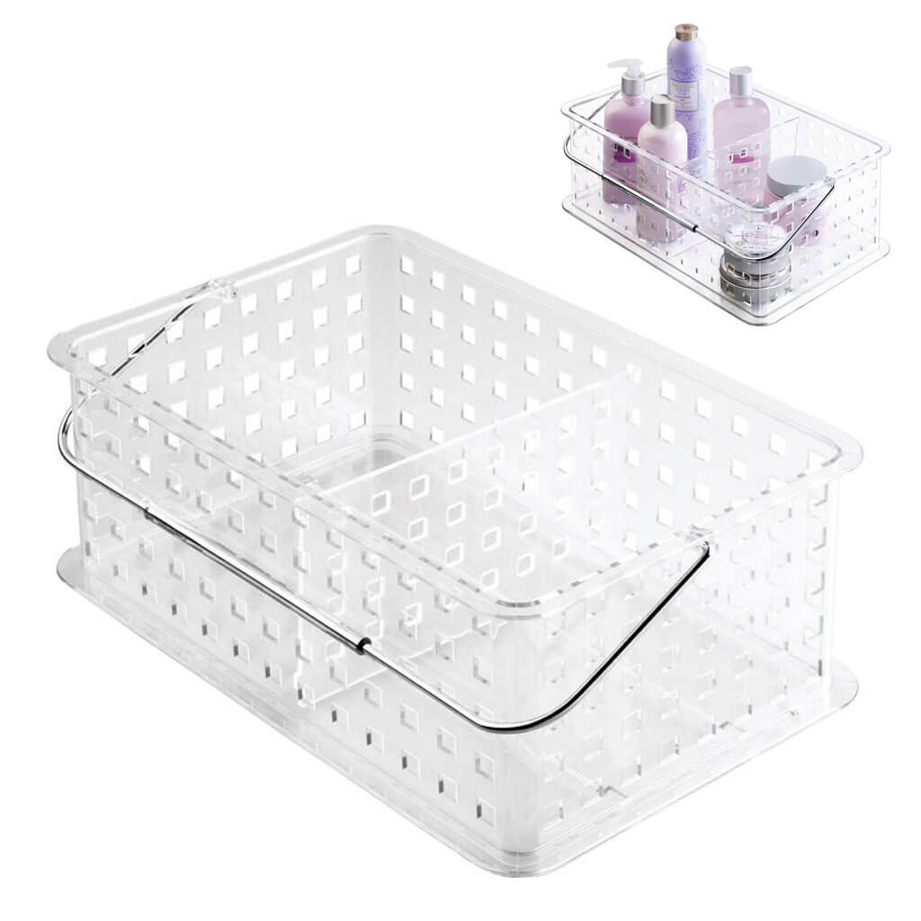 Spa Divided Medium Basket Clear