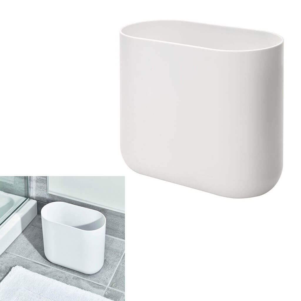 Cade Slim Waste Can, White