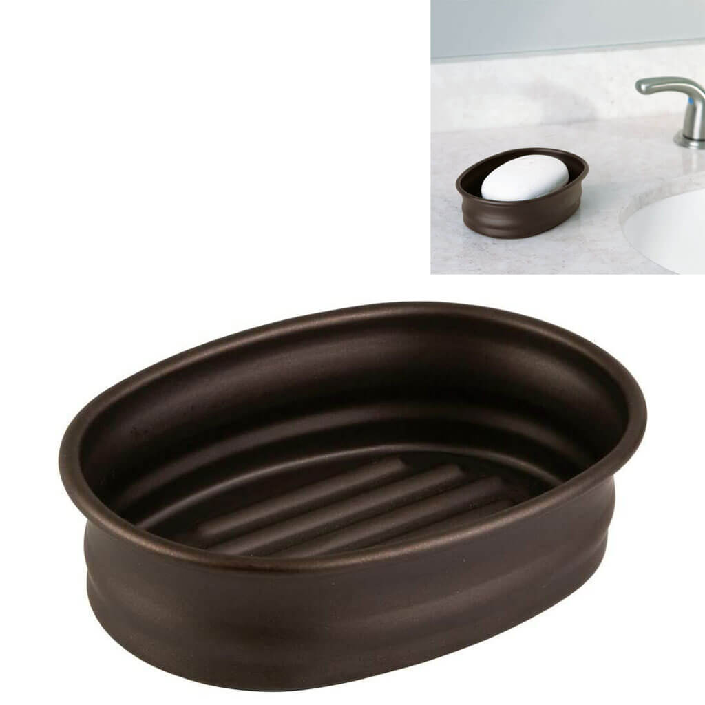 Olivia Soap Dish Bronze 5.5in L x 3.75in W