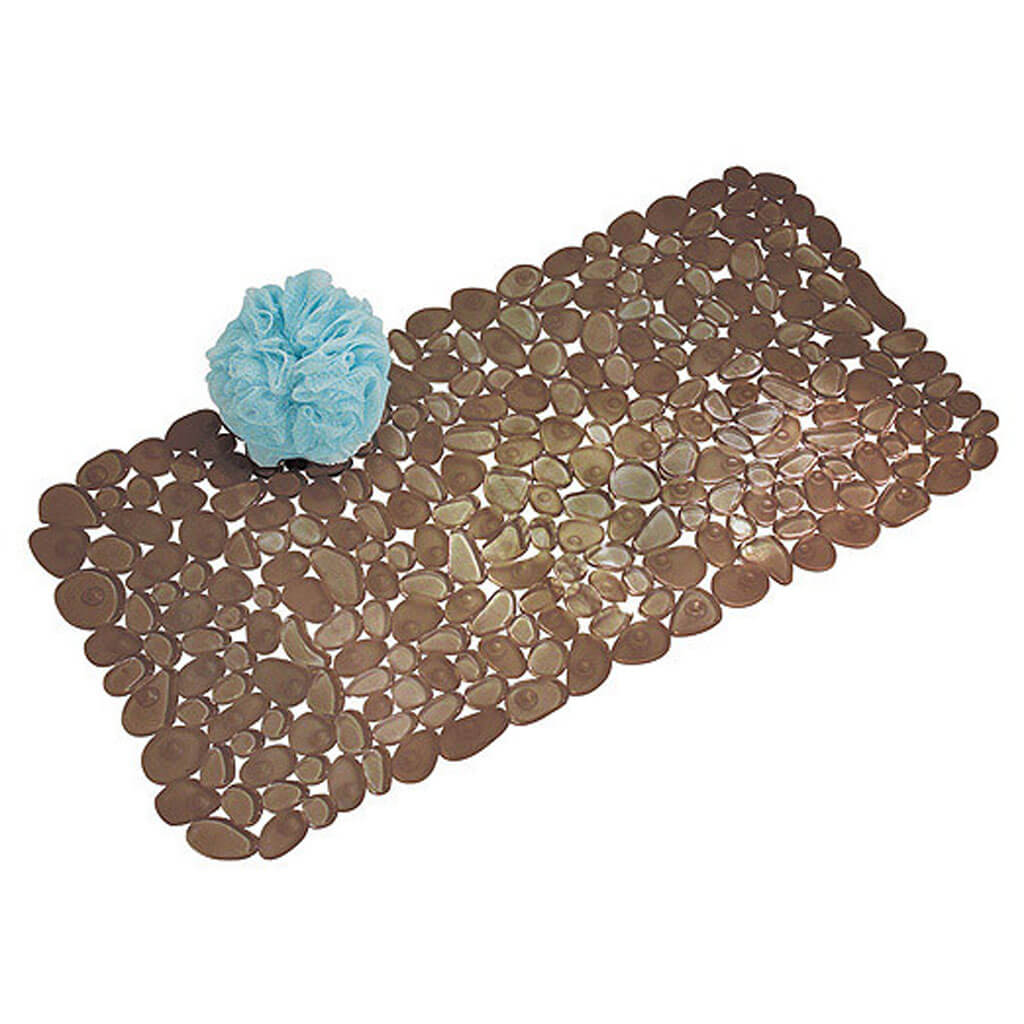 Pebblz Bath Mat 26in x 13.75in, Brown