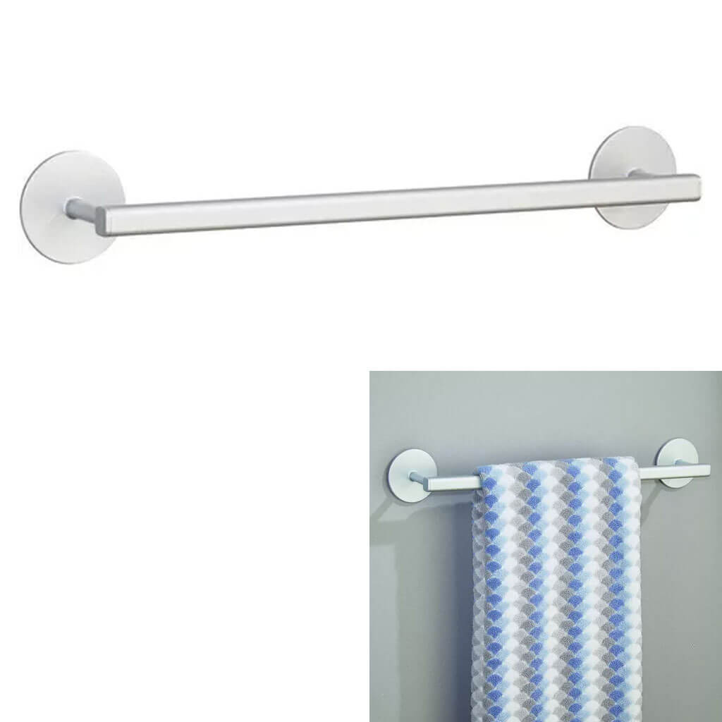 Metro Aluminum Self Adhesive 18in Towel Bar, Silver