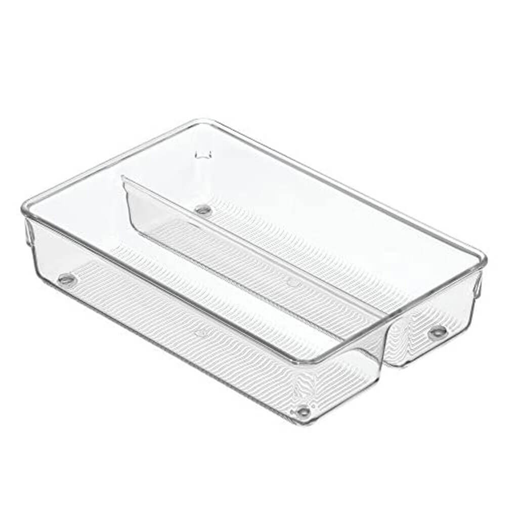 Twin Drawer Organizer, 6in x 9in x 2in, Clear