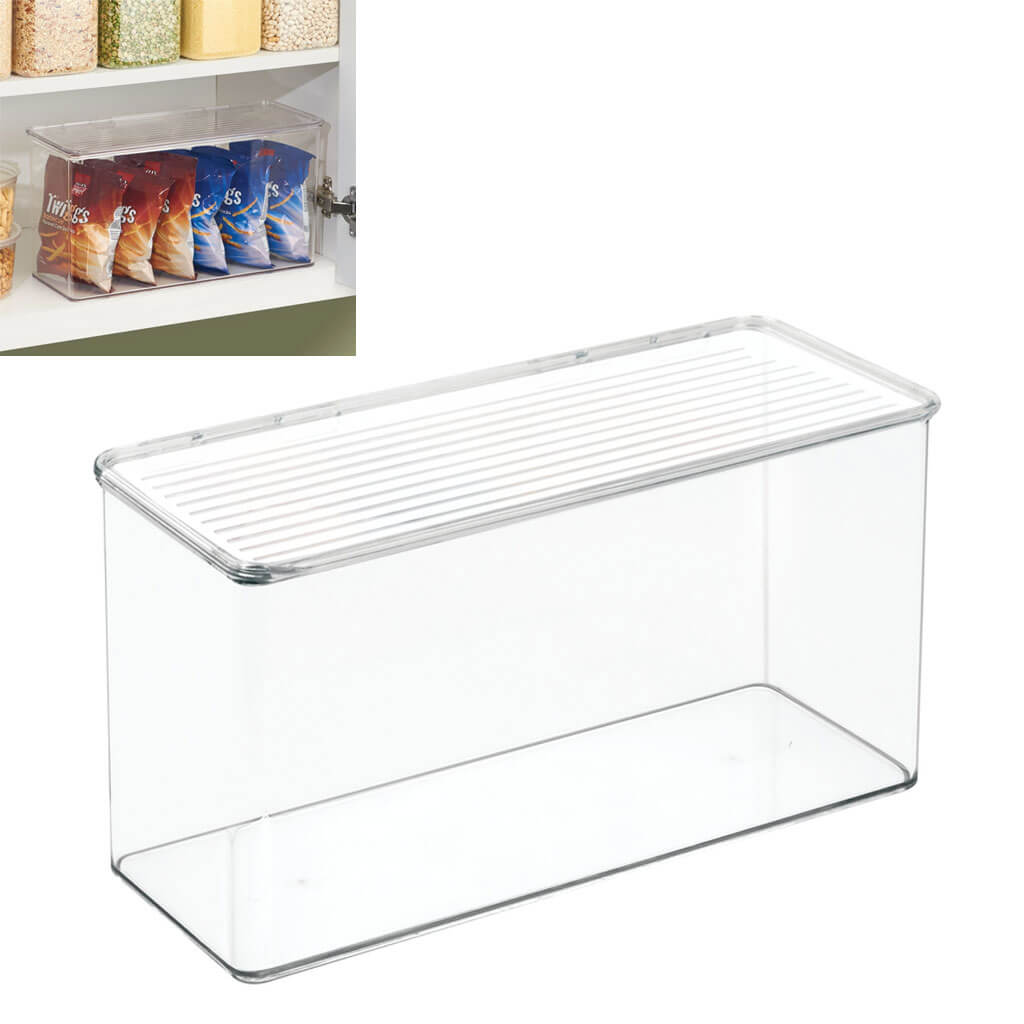 Kitchen Binz Stackable Box 5.5in x 13.3in x 7in, Clear
