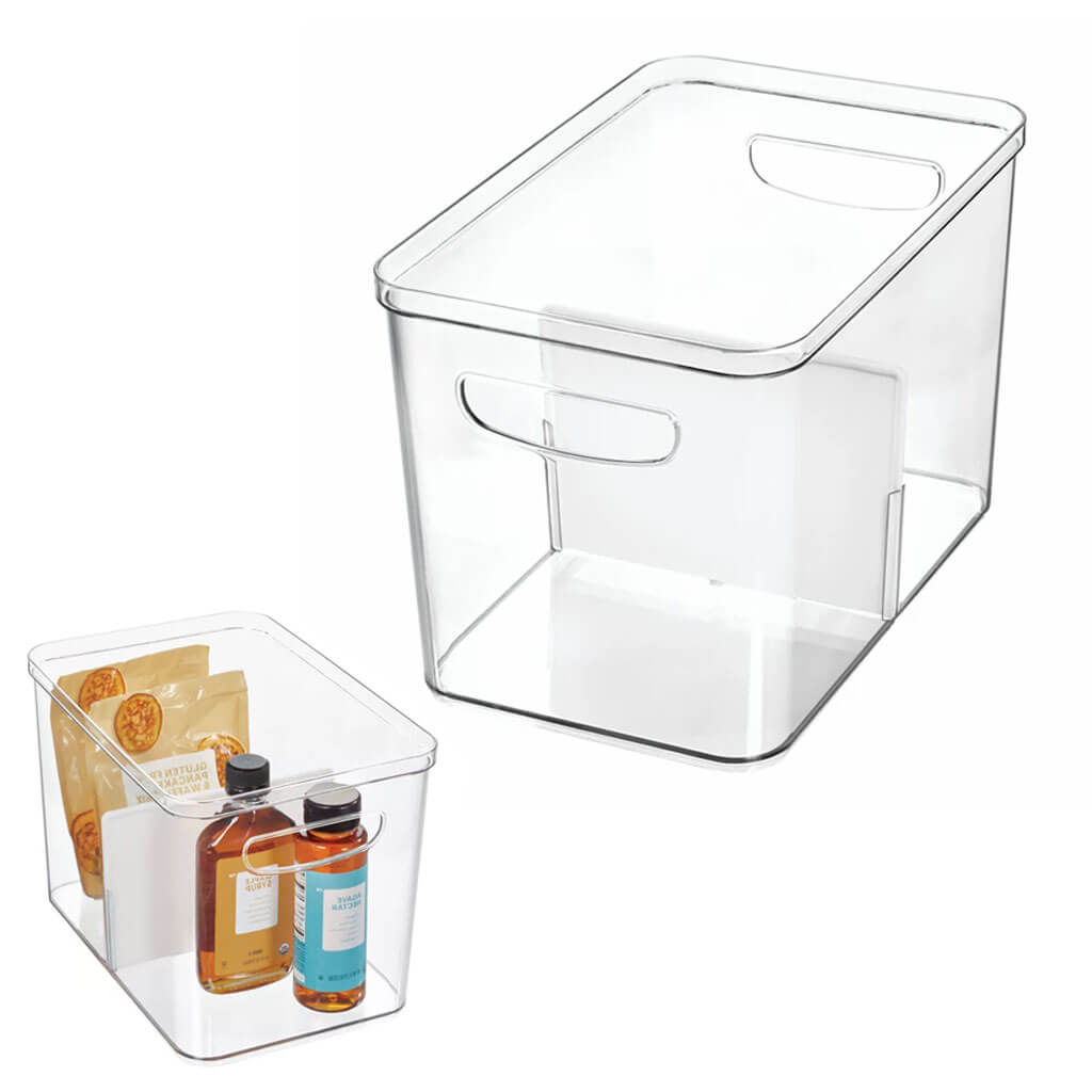 RPET Crisp Divided Bin 8in x 12in x 8in, Clear