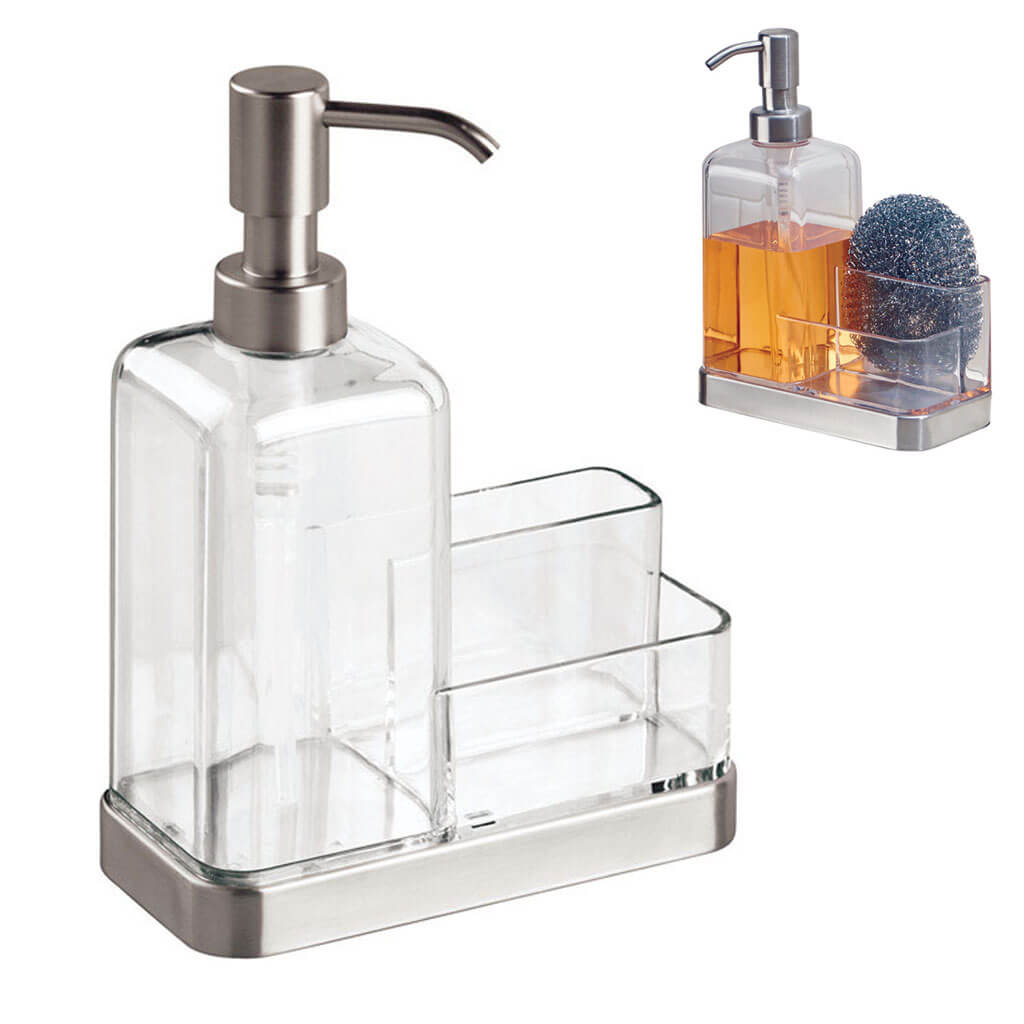 Forma 2 Soap &amp; Sponge Caddy Pump 16oz, Clear