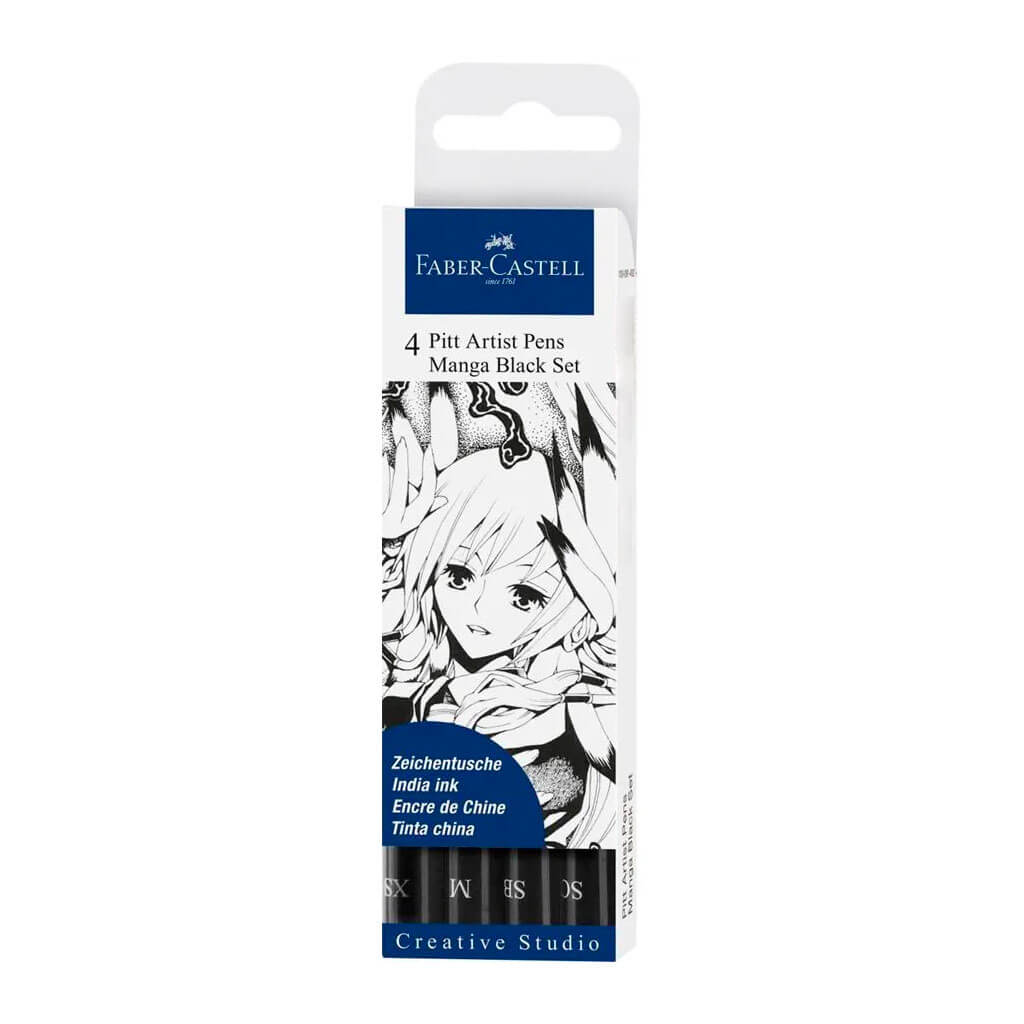 Artist Pen Manga Black 4pcs