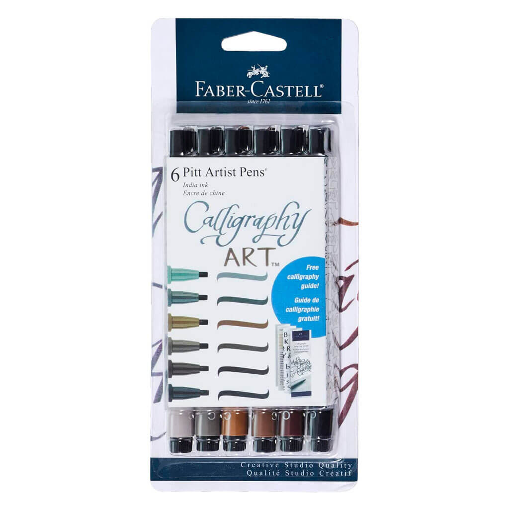 Calligraphy Artist Pens Subtle Tones Set of 6