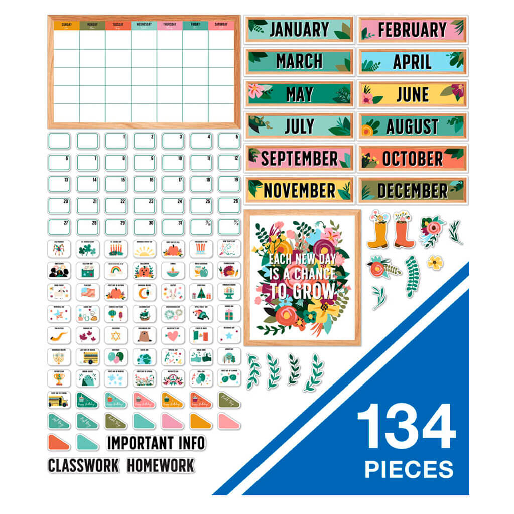 Grow Together Calendar Bulletin Board Set