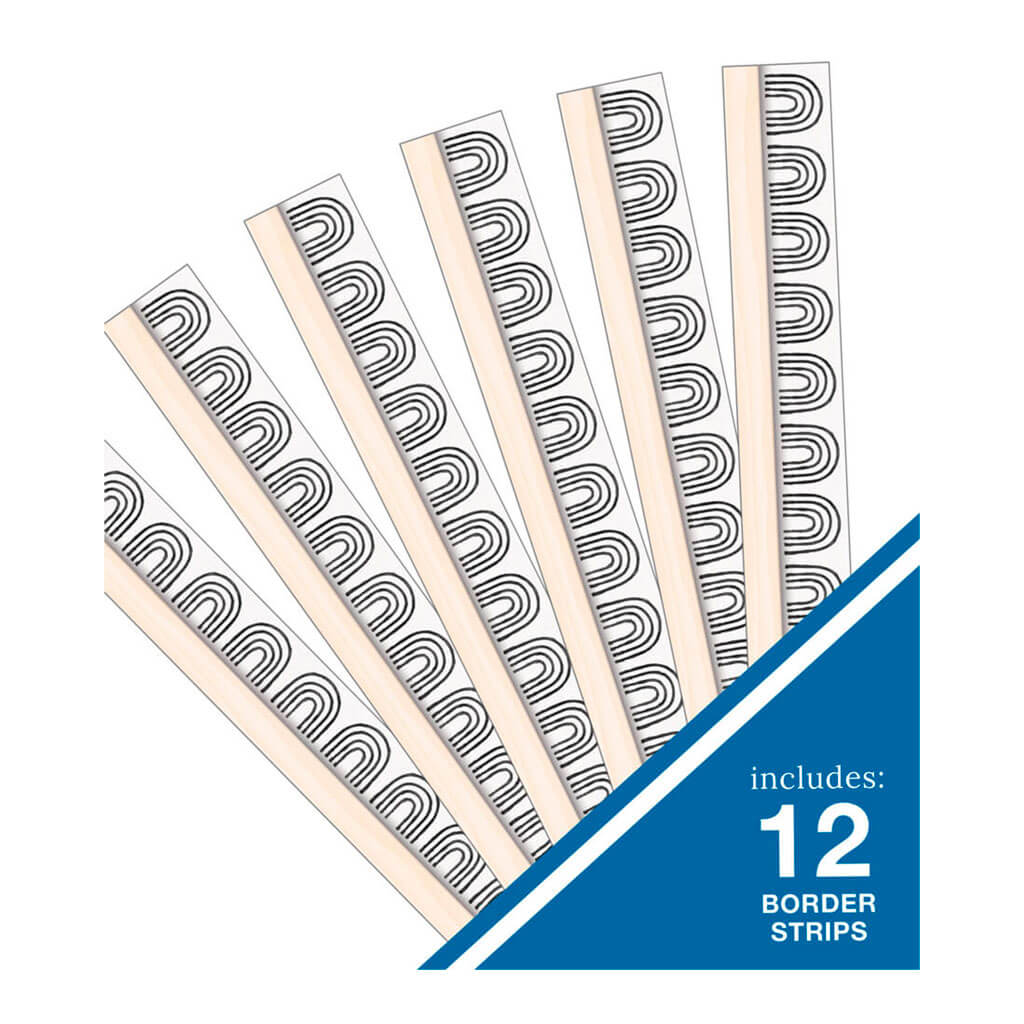 Black &amp; White Rainbows Straight Bulletin Board Borders