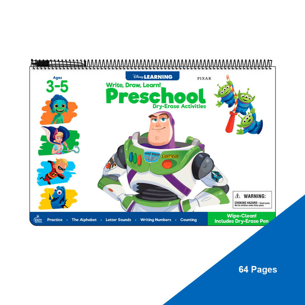 Write, Draw, Learn! Preschool Dry-Erase Activities Activity Pad Grade PK-K Spiral