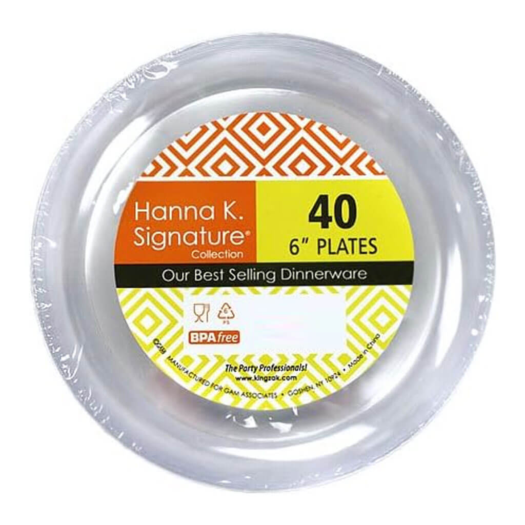 Clear Buffet Plate 6in, 40ct