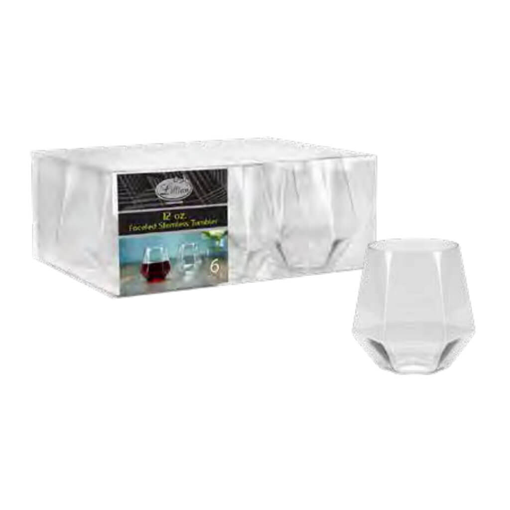 Lillian Stemless Clear Tumbler 12oz, 6ct