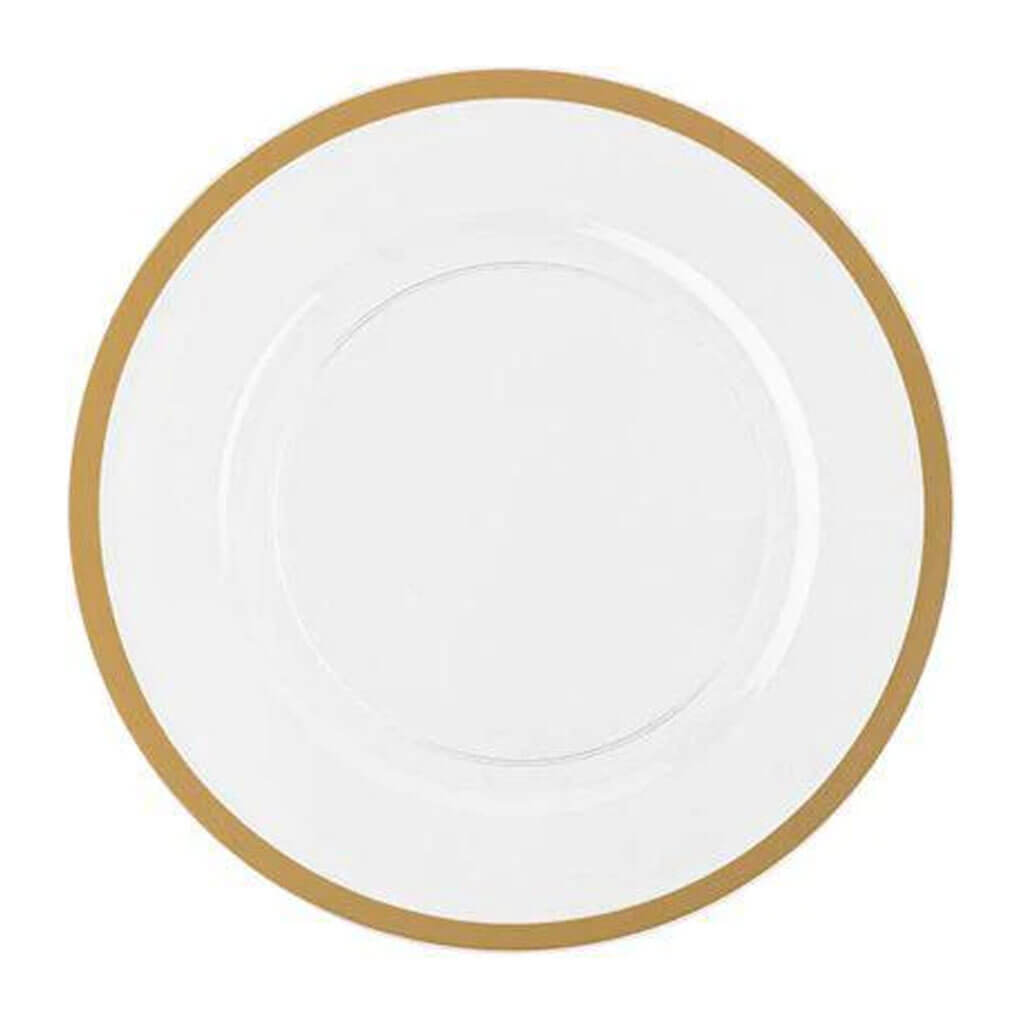 Pearl with Gold Rim Charger Plate, 13in