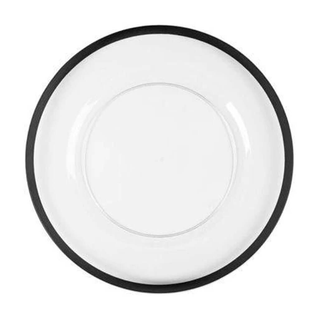 Clear with Black Rim Charger Plate, 13in