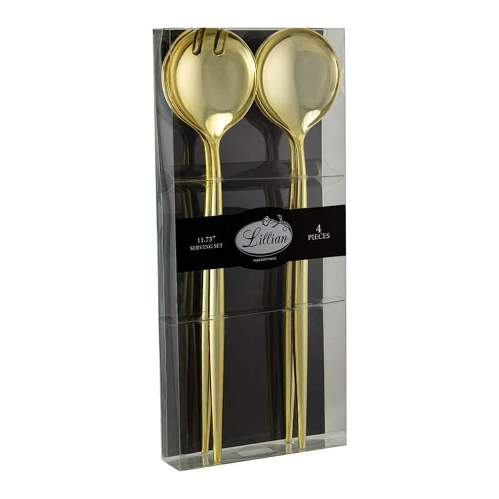 Polished Gold Serving Set, 4ct