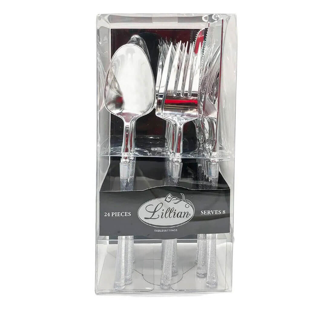 Lillian Polished Silver Combo Cutlery, 24ct