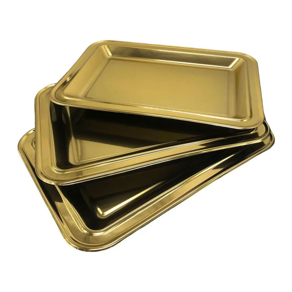 Gold Metallic Oval Tray, 17.75in x 12.75in