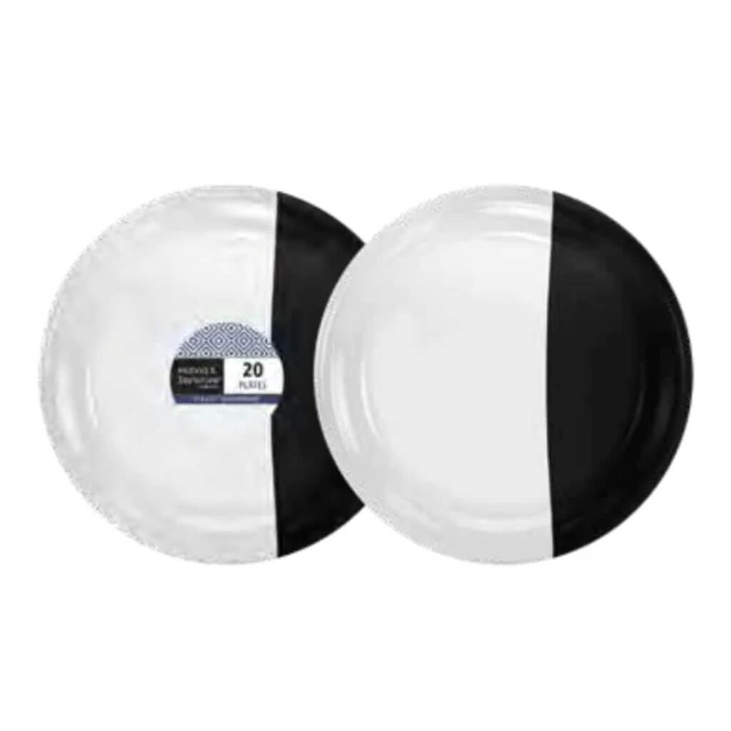 Clear/Black Plate 10in, 20ct