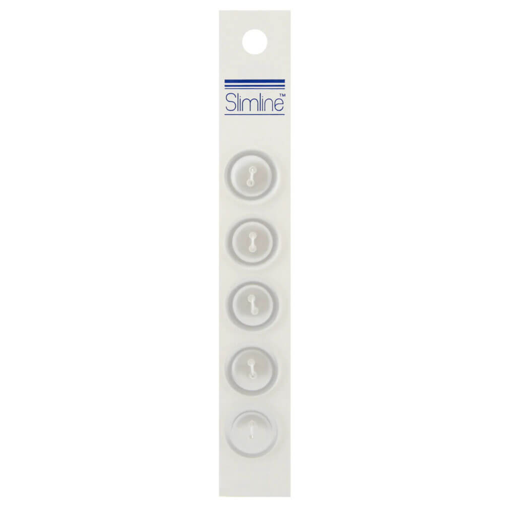 Slimline Buttons -Pearl 2-Hole 3/4in 5/Pkg