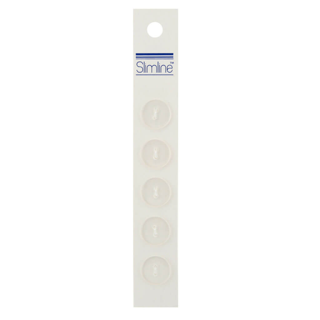 Slimline Buttons Clear 2-Hole 5/8in 5/Pkg