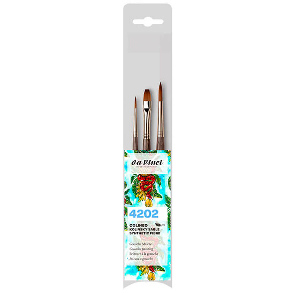 Da Vinci Colineo Synthetic Kolisnky Gouache Brush Set of 3