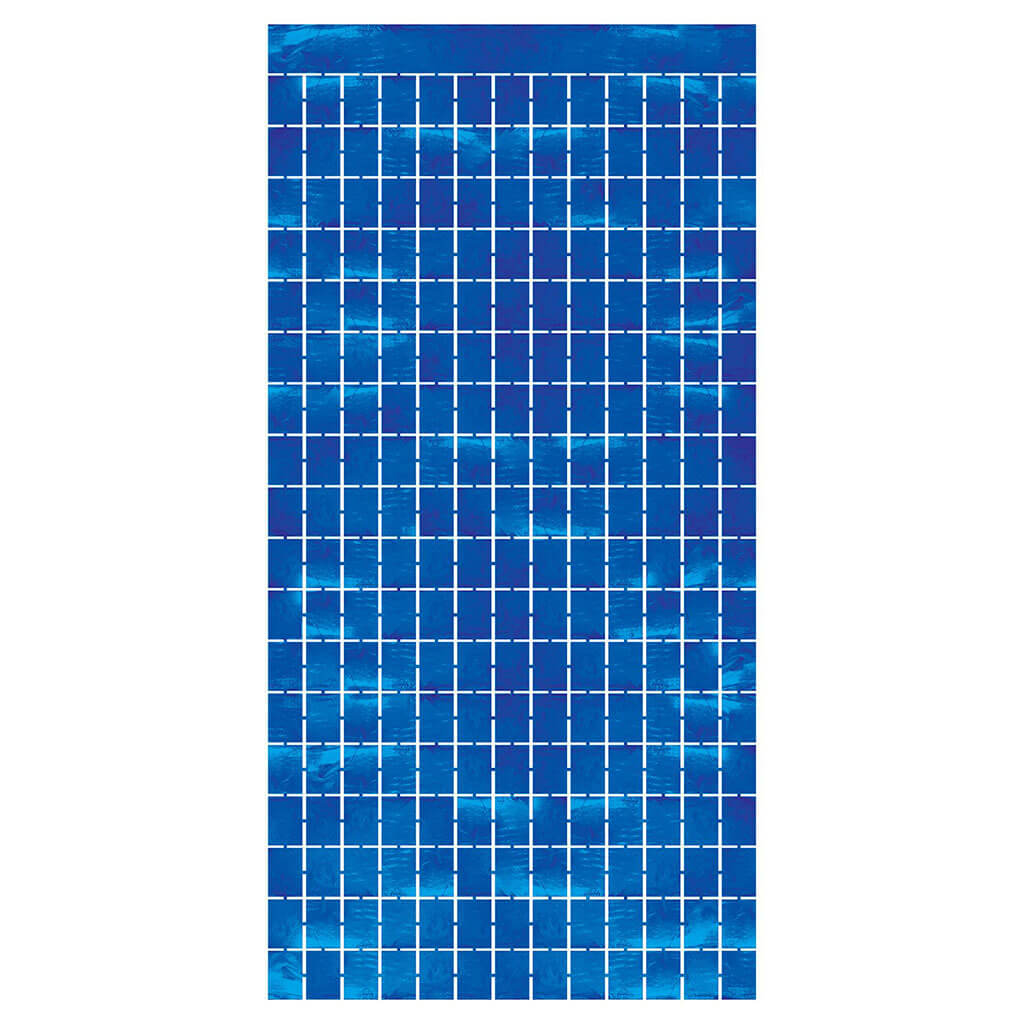 Metallic Square Curtain 6.5ft, Blue